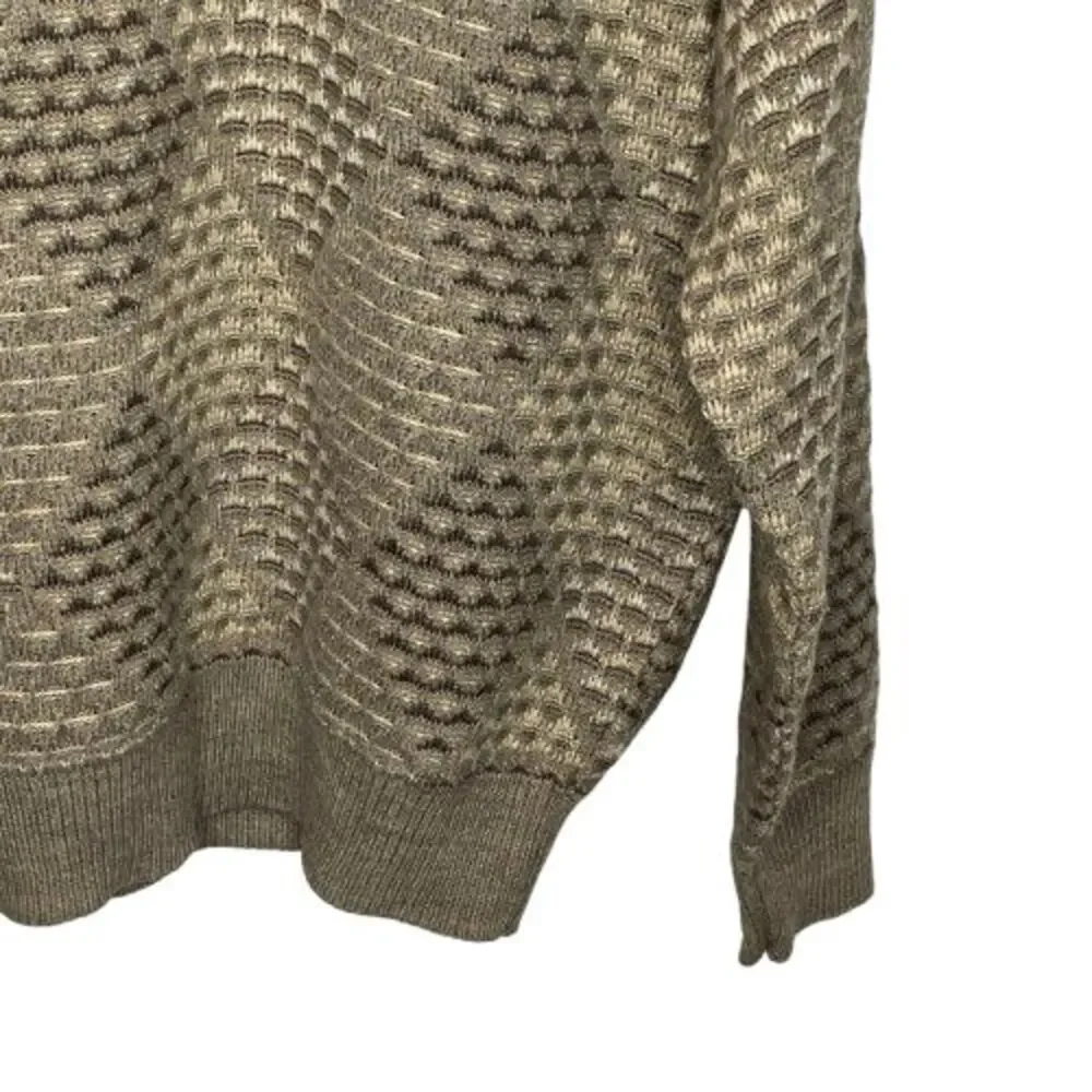 VTG Jantzen Mens Geometric Crew Neck Retro Grandpa Sweater Size L Beige Neutral